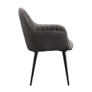 Caspian Side Chair 2Pc, Dark Gray Fabric & Black Finish Acme