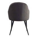 Caspian Side Chair 2Pc, Dark Gray Fabric & Black Finish Acme