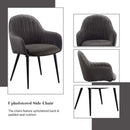 Caspian Side Chair 2Pc, Dark Gray Fabric & Black Finish Acme