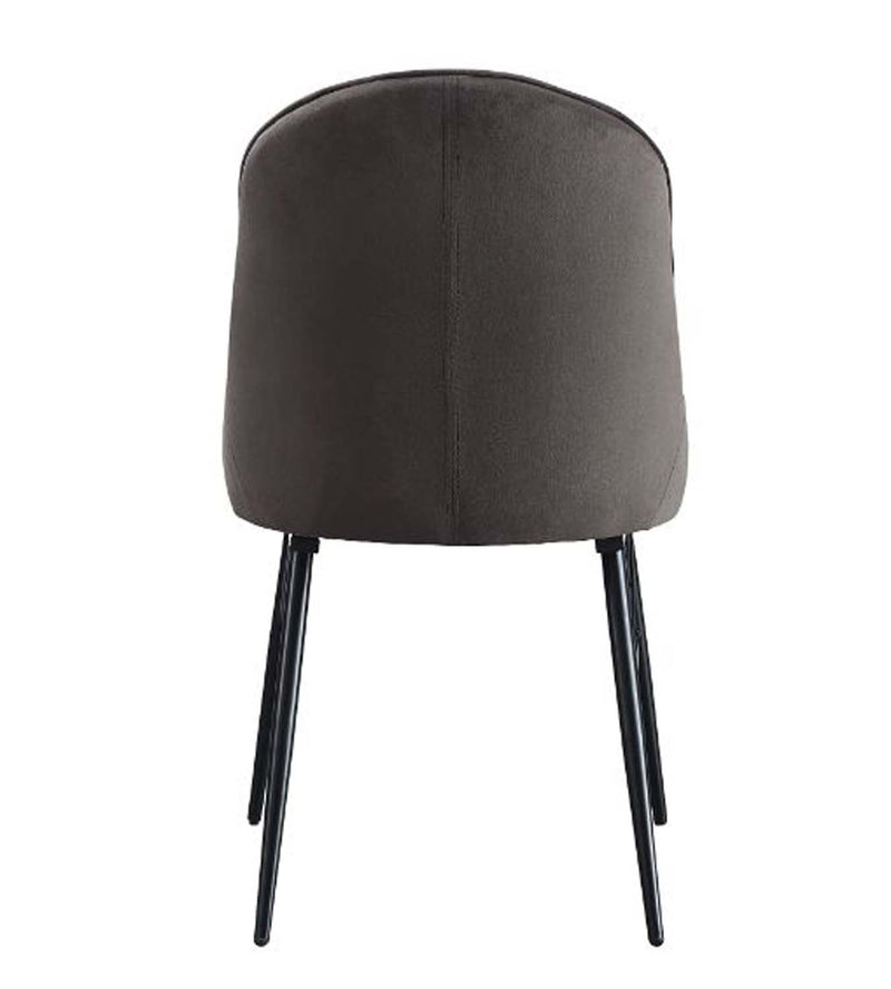 Abraham Side Chair 2Pc, Dark Gray Fabric & Black Finish Acme