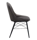 Abraham Side Chair 2Pc, Dark Gray Fabric & Black Finish Acme