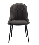 Abraham Side Chair 2Pc, Dark Gray Fabric & Black Finish Acme