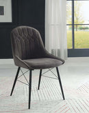 Abraham Side Chair 2Pc, Dark Gray Fabric & Black Finish Acme