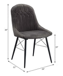 Abraham Side Chair 2Pc, Dark Gray Fabric & Black Finish Acme