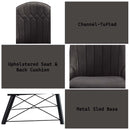 Abraham Side Chair 2Pc, Dark Gray Fabric & Black Finish Acme