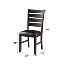 Urbana Side Chair 2Pc, Black Faux Leather & Espresso Finish Acme