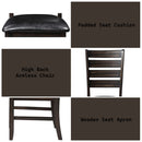 Urbana Side Chair 2Pc, Black Faux Leather & Espresso Finish Acme