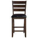 Urbana Counter Height Chair 2Pc, Black Faux Leather & Espresso Finish Acme