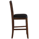Urbana Counter Height Chair 2Pc, Black Faux Leather & Espresso Finish Acme
