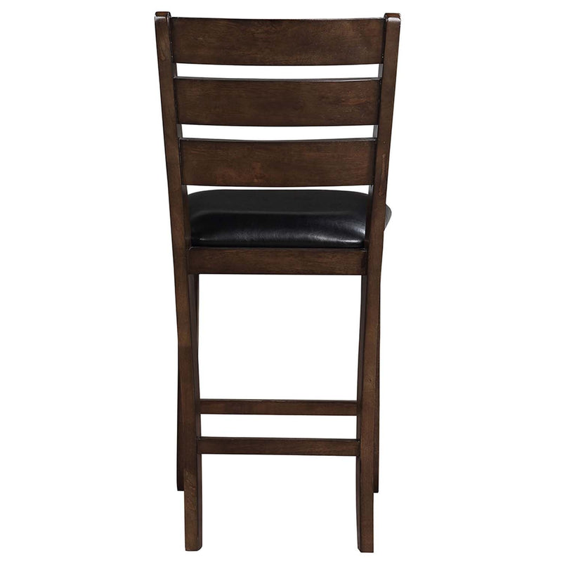 Urbana Counter Height Chair 2Pc, Black Faux Leather & Espresso Finish Acme