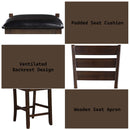 Urbana Counter Height Chair 2Pc, Black Faux Leather & Espresso Finish Acme