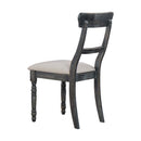Leventis Side Chair 2Pc, Light Brown Linen & Weathered Gray Finish Acme