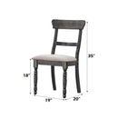 Leventis Side Chair 2Pc, Light Brown Linen & Weathered Gray Finish Acme