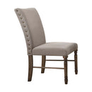 Leventis Side Chair 2Pc, Cream Linen & Weathered Oak Finish Acme
