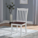 Green Leigh Side Chair 2Pc, White & Walnut Finish Acme