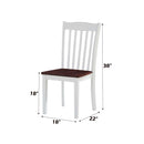 Green Leigh Side Chair 2Pc, White & Walnut Finish Acme
