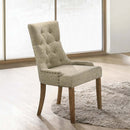 Yotam Side Chair 2Pc, Beige Fabric & Salvaged Oak Finish Acme