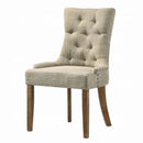 Yotam Side Chair 2Pc, Beige Fabric & Salvaged Oak Finish Acme
