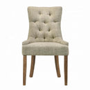 Yotam Side Chair 2Pc, Beige Fabric & Salvaged Oak Finish Acme