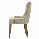 Yotam Side Chair 2Pc, Beige Fabric & Salvaged Oak Finish Acme