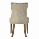 Yotam Side Chair 2Pc, Beige Fabric & Salvaged Oak Finish Acme