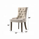 Yotam Side Chair 2Pc, Beige Fabric & Salvaged Oak Finish Acme