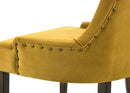 Farren Side Chair 2Pc, Yellow Velvet & Espresso Finish Acme