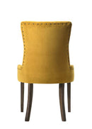 Farren Side Chair 2Pc, Yellow Velvet & Espresso Finish Acme