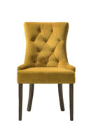 Farren Side Chair 2Pc, Yellow Velvet & Espresso Finish Acme