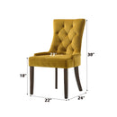 Farren Side Chair 2Pc, Yellow Velvet & Espresso Finish Acme