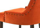 Farren Side Chair 2Pc, Orange Velvet & Weathered Oak Finish Acme