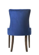 Farren Side Chair 2Pc, Blue Velvet & Weathered Oak Finish Acme