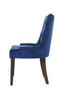 Farren Side Chair 2Pc, Blue Velvet & Weathered Oak Finish Acme