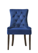 Farren Side Chair 2Pc, Blue Velvet & Weathered Oak Finish Acme