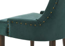 Farren Side Chair 2Pc, Green Velvet & Weathered Oak Finish Acme