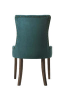 Farren Side Chair 2Pc, Green Velvet & Weathered Oak Finish Acme