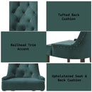 Farren Side Chair 2Pc, Green Velvet & Weathered Oak Finish Acme