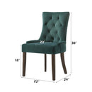 Farren Side Chair 2Pc, Green Velvet & Weathered Oak Finish Acme