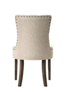 Farren Side Chair 2Pc, Beige Fabric & Weathered Oak Finish Acme