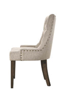 Farren Side Chair 2Pc, Beige Fabric & Weathered Oak Finish Acme