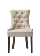 Farren Side Chair 2Pc, Beige Fabric & Weathered Oak Finish Acme