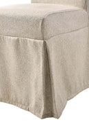 Faustine Side Chair 2Pc, Tan Fabric & Salvaged Light Oak Finish Acme