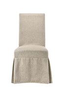 Faustine Side Chair 2Pc, Tan Fabric & Salvaged Light Oak Finish Acme