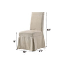 Faustine Side Chair 2Pc, Tan Fabric & Salvaged Light Oak Finish Acme