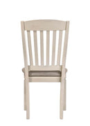 Fedele Side Chair 2Pc, Tan Fabric & Cream Finish Acme