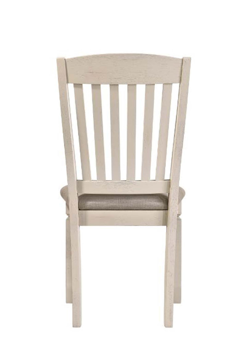 Fedele Side Chair 2Pc, Tan Fabric & Cream Finish Acme