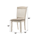 Fedele Side Chair 2Pc, Tan Fabric & Cream Finish Acme