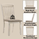 Fedele Side Chair 2Pc, Tan Fabric & Cream Finish Acme