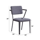 Cargo Dining Chair 2Pc, Gray Fabric & Gunmetal Finish Acme