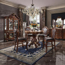 Picardy Counter Height Chair 2Pc, Chocolate Faux Leather & Honey Oak Finish Acme